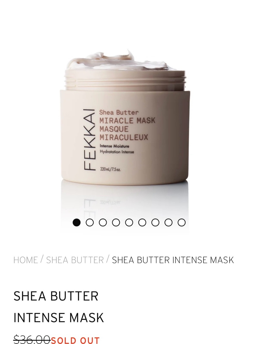 Fekkai Shea Butter Miracle Mask — Cream Hydration Treatment